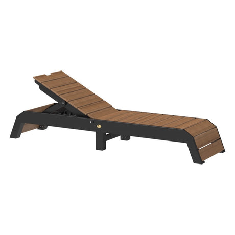 This is the Antique Mahogany and Black colored Urban Chaise Lounge Chair on a white background.