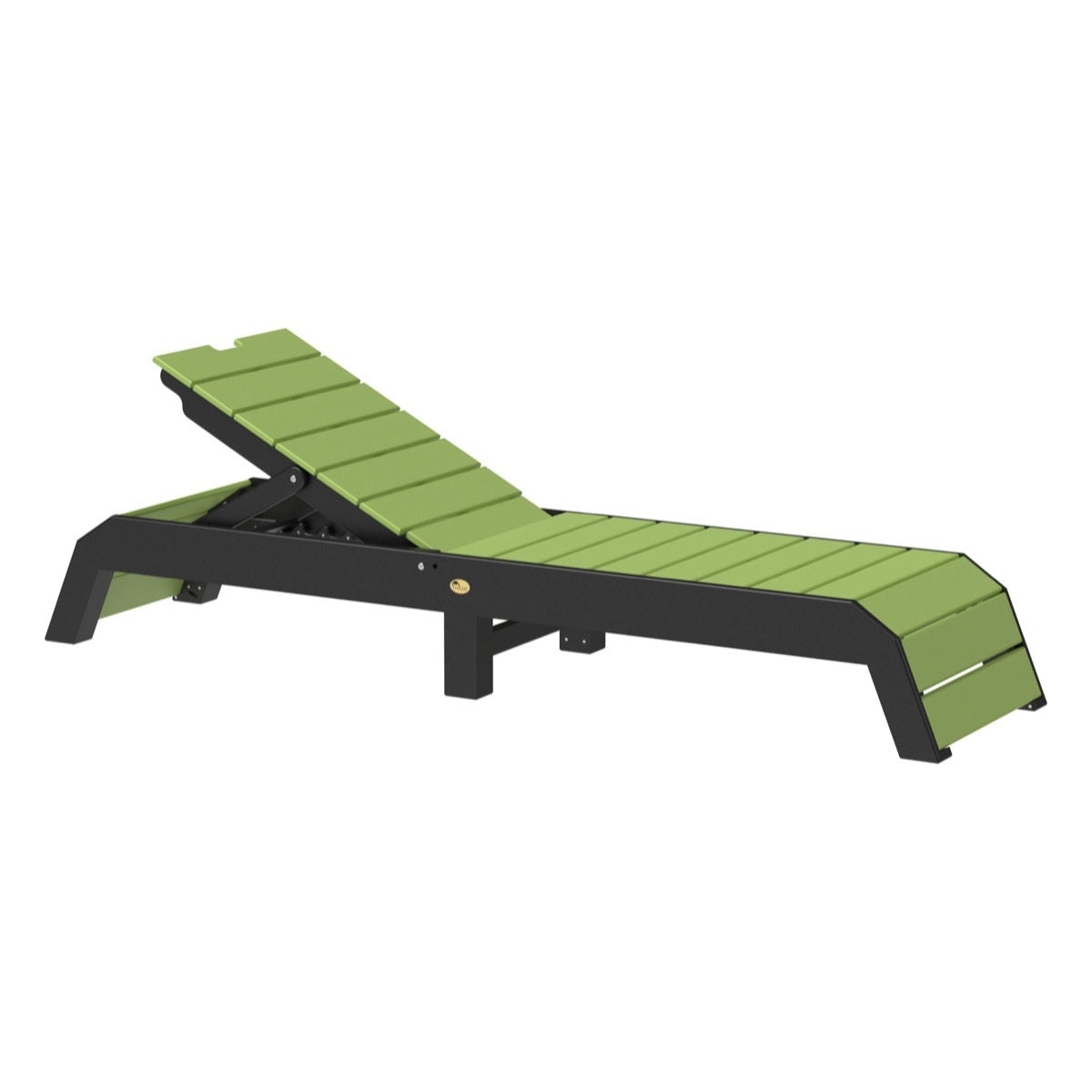 This is the Lime Green and Black colored Urban Chaise Lounge Chair on a white background.