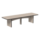 This is the Weatherwood and Black colored dining table on a white background.