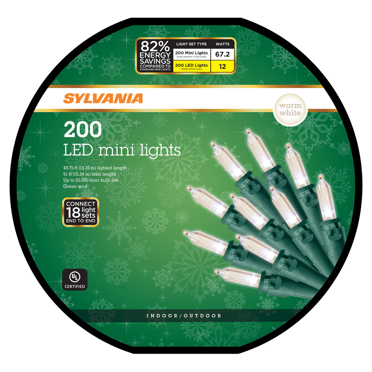 200 Traditional LED Mini Lights on a Reel by Sylvania