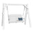 This is the White colored A-frame swing stand on a white background.