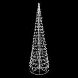 This image shows the 6 ft. white wire cone tree on a black background.