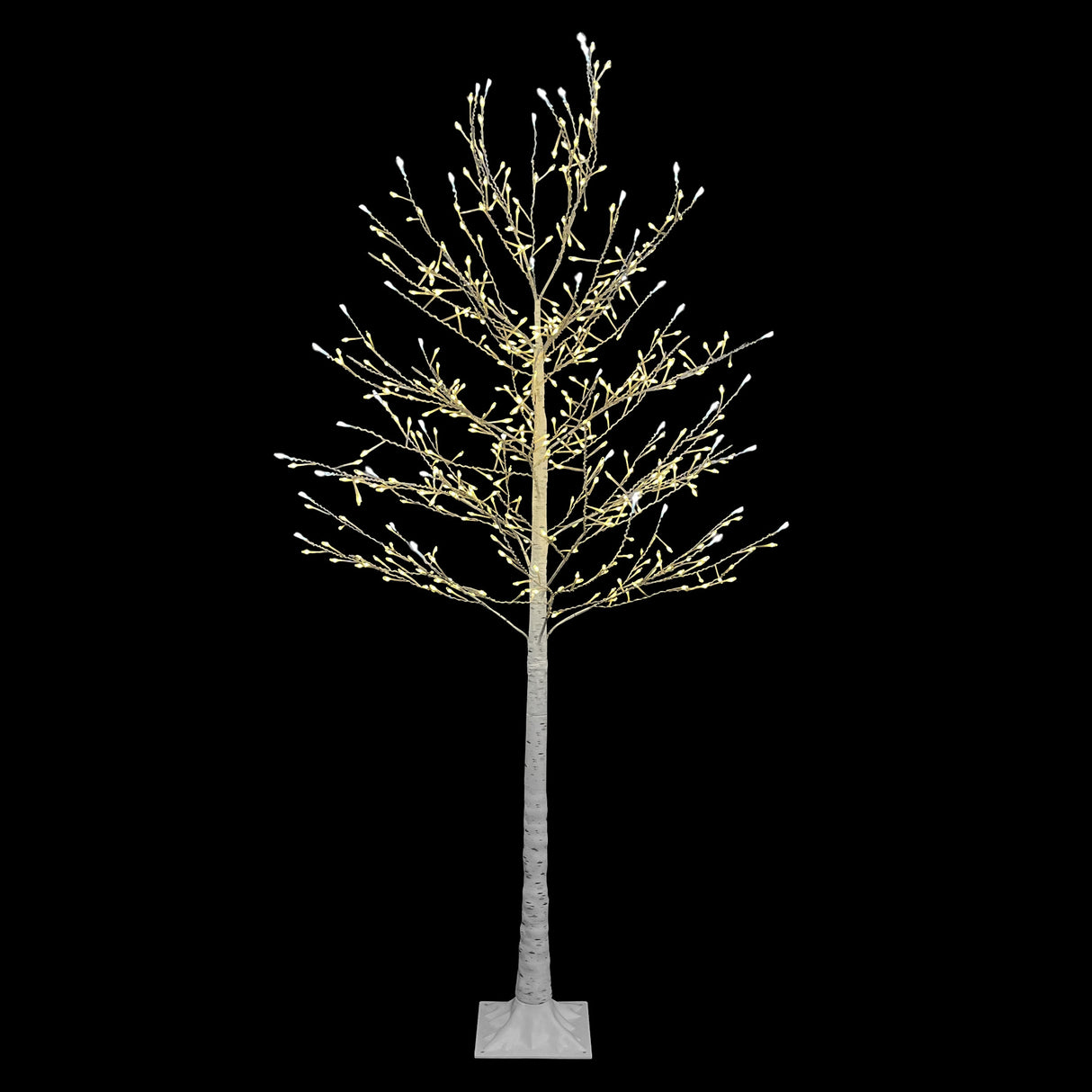 This image shows the birch tree decoration on a black background.
