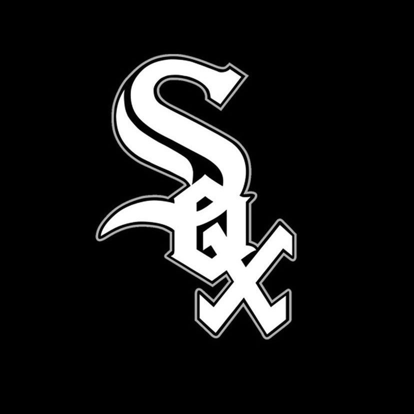 This image shows the White Sox logo on a black background.