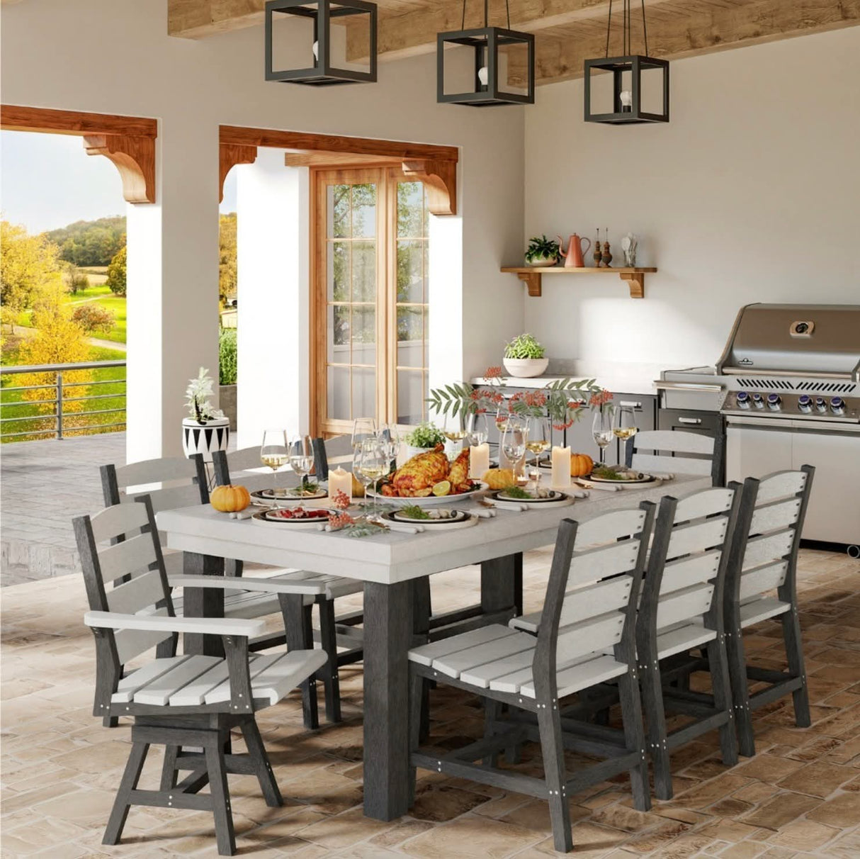 Light Grey & Slate Napa Resin Dining Collection
