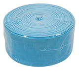Blue PVC backwash hose measuring 1.5 inches by 50 feet.