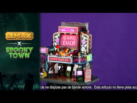 This is a video showcasing the details of this Spooky Town Lemax lighted building.