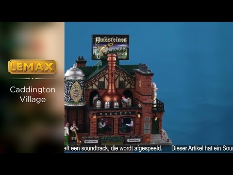 Porcelain lighted building for a Lemax Village tabletop display. Designed to look like a German bar