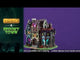 This is a video showing the Lemax Spooky Town lighted building that's designed to look like a slightly dilapidated and very colorful mansion. Some of the accents include: skulls, jack-o-lanterns, owl statues and dead plants. There are ghosts, monsters and skeletons visible in the windows. 