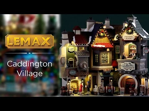 Resin lighted building for a Lemax display. Designed to look like a a winery decorated for Christmas.