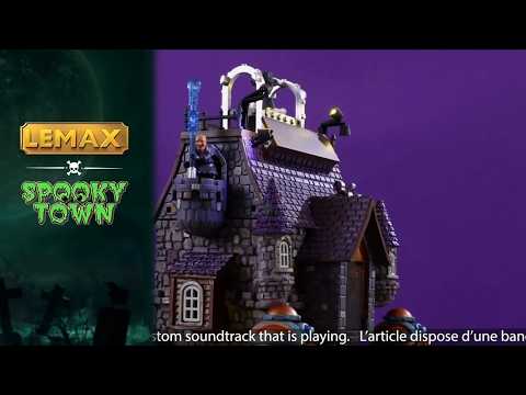 This is a video showcasing Dr. Dreadmoor's Castle from Lemax Spooky Town.