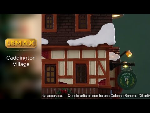 This is a video showcasing the intricate details of this Lemax lighted building.