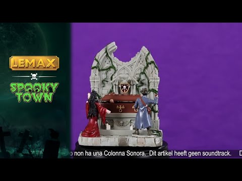 This is a video showcasing this Lighted Coffin piece from Lemax. The coffin shakes and there's a purple light emitting from inside.