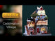 Resin building for a Lemax display. Designed to look like a pet store. There's a big tree in front and features a lizard on top, three exotic birds and a dog at the base. There are dogs off to the side in the "Puppy Training" balcony. The shop is decorated for Christmas.