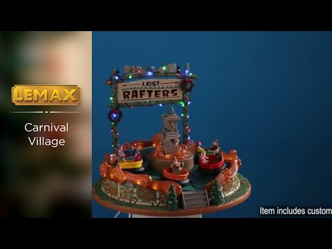 Polyresin figurine for a Lemax Village tabletop display. Designed to look like a carnival ride