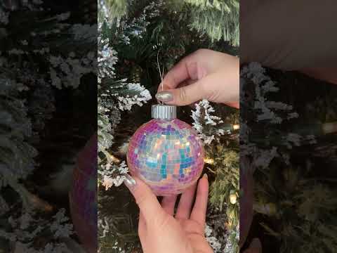 100MM Iridescent Mirror Ball Light-Up Ornament