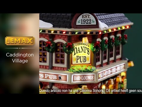 This is a video showcasing the intricate details of this Dani's Pub lighted building from Lemax.