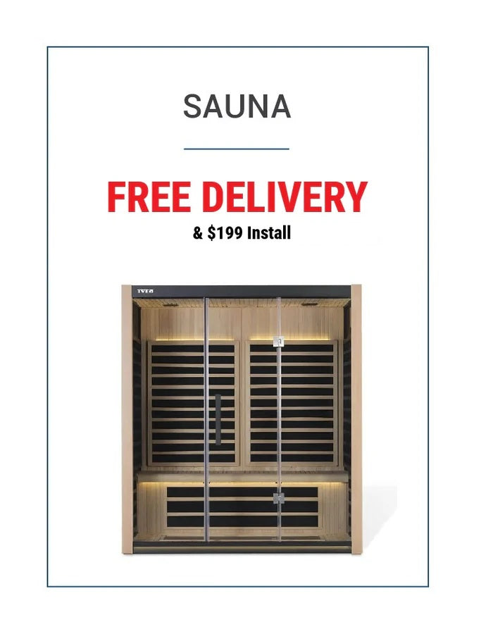 Fill out the form to get Free Delivery and $199 Install with Sauna Purchase.
