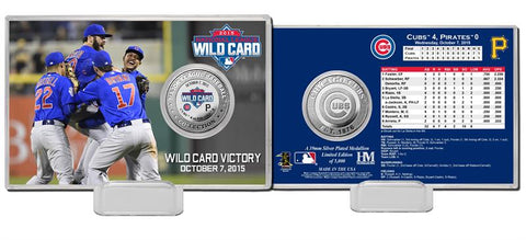 Highland Mint Chicago Cubs "2015 Wild Card Victory" Silver Coin Card