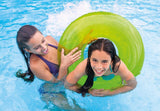 Green inflatable inner tube.