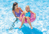 Pink inflatable inner tube.