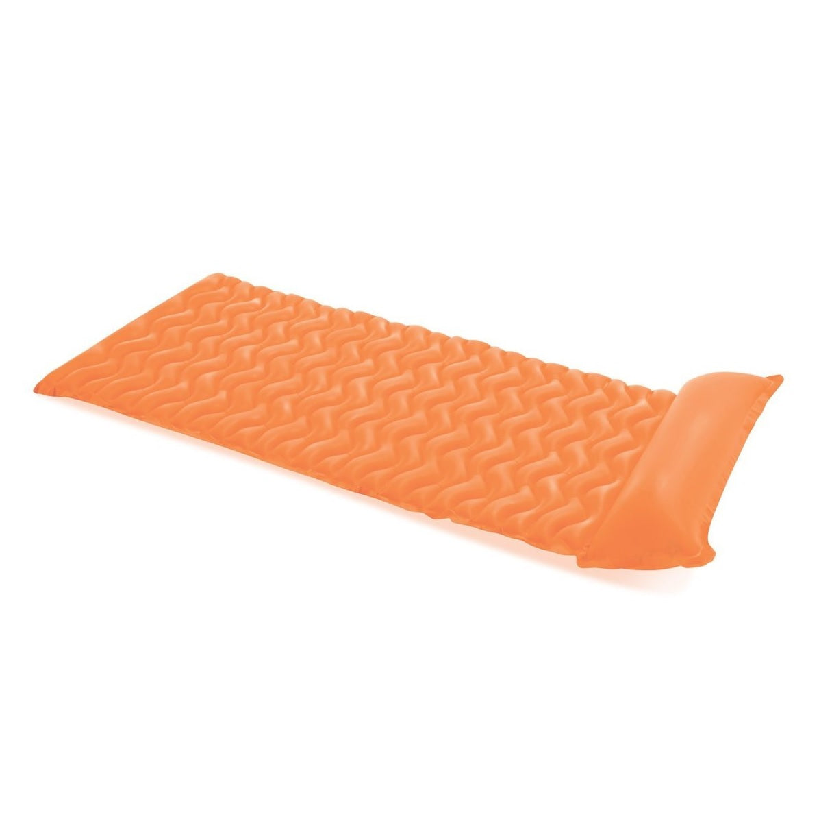Inflatable pool mattress. This one is orange.