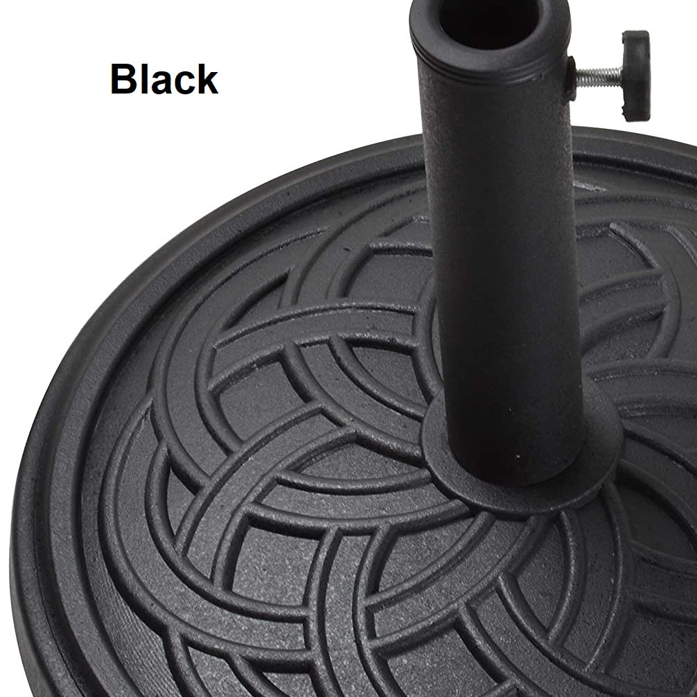 25 lbs round patio umbrella base Sit outdoors comfortably in the shade with the help of this outdoor umbrella base Envirostone Umbrella Bases - 25