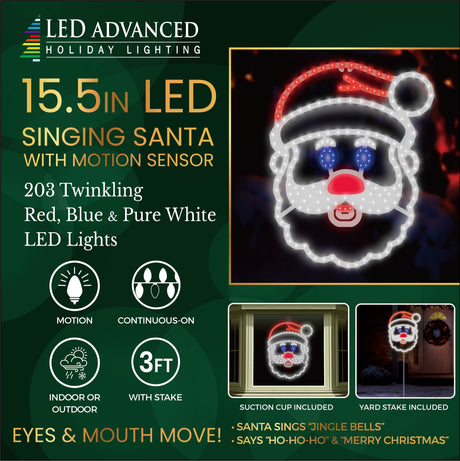 LED singing Santa decoration.