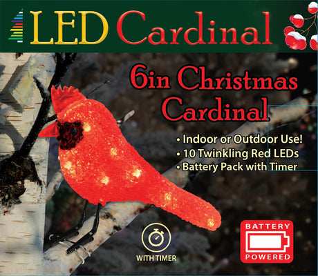 A red clip-on LED ornament.