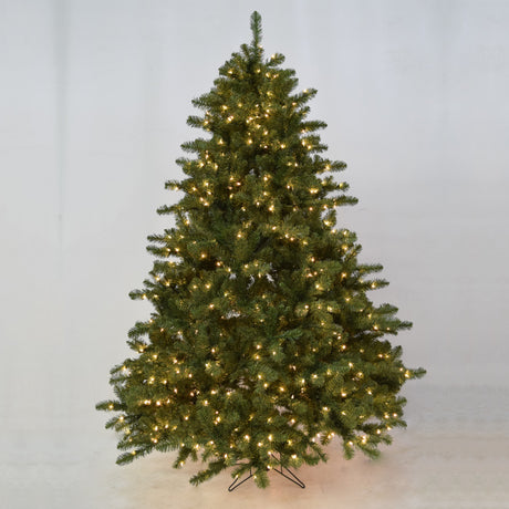 Artificial tree pre-lit with clear lights.