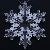 Ornaments shaped like clear snowflakes.