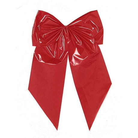 15" x 24" Red Polyester 2-Loop Christmas Bow