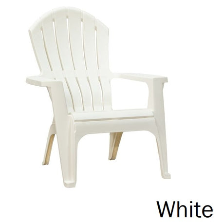 White colored Adirondack chair.