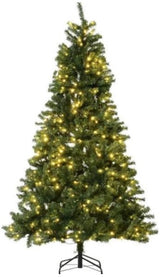 Artificial tree pre-lit with clear lights.