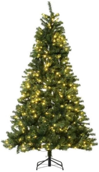 Artificial tree pre-lit with clear lights.