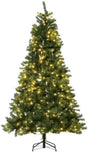 Artificial tree pre-lit with clear lights.