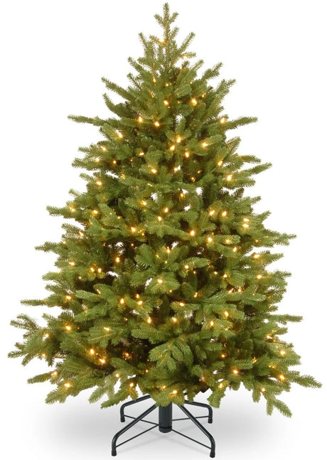 Artificial tree with warm white lights.