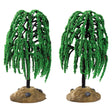Set of 2 plastic trees designed to look like spring willow trees. Perfect for Lemax Village display