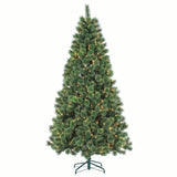 Pre-lit artificial tree. Lights are clear.