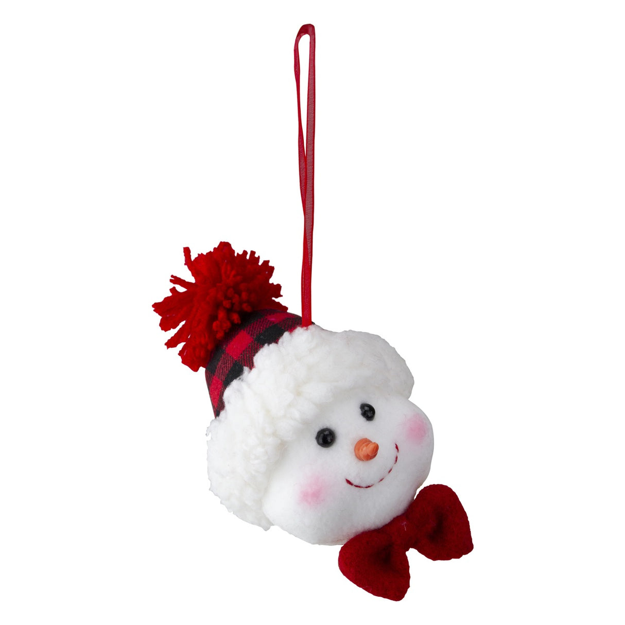 4.5" Fabric Snowman Head with Hat Ornament
