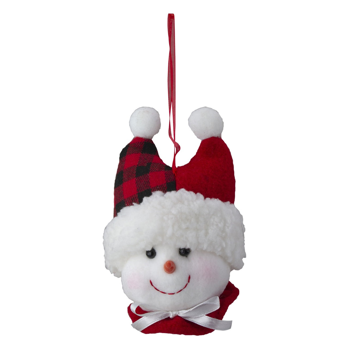 4.5" Fabric Snowman Head with Hat Ornament