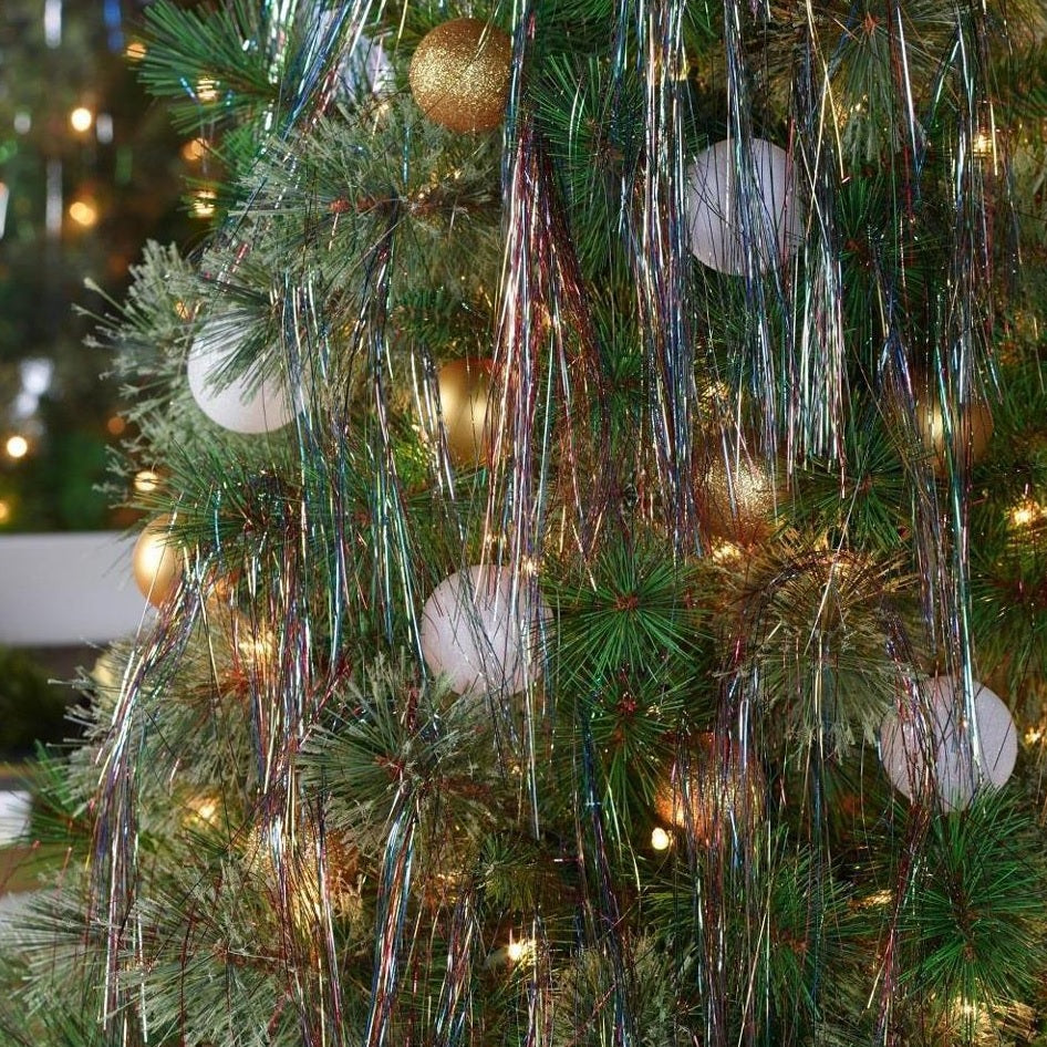 18" Thin Silver Tinsel Icicles