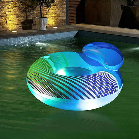Pool inflatable with color changing LED lights inside.