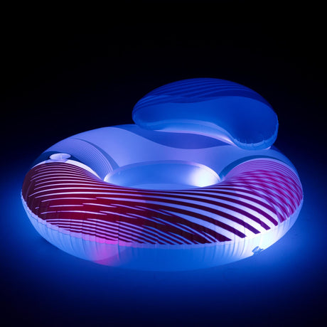 Pool inflatable with color changing LED lights inside.