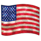 Lighted patriotic decoration shaped like the American flag.