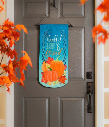 Thankful Grateful Blessed 2-Sided Polyester Garden Flag Banner