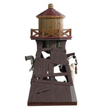 Polyresin village accent for a Lemax display. Designed to look like an old timey Western water tower. There are skeletons and pumpkins and a ghost.