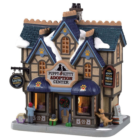Lemax Caddington Village Lighted Building: Puppy and Kitty Adoption Center #95538