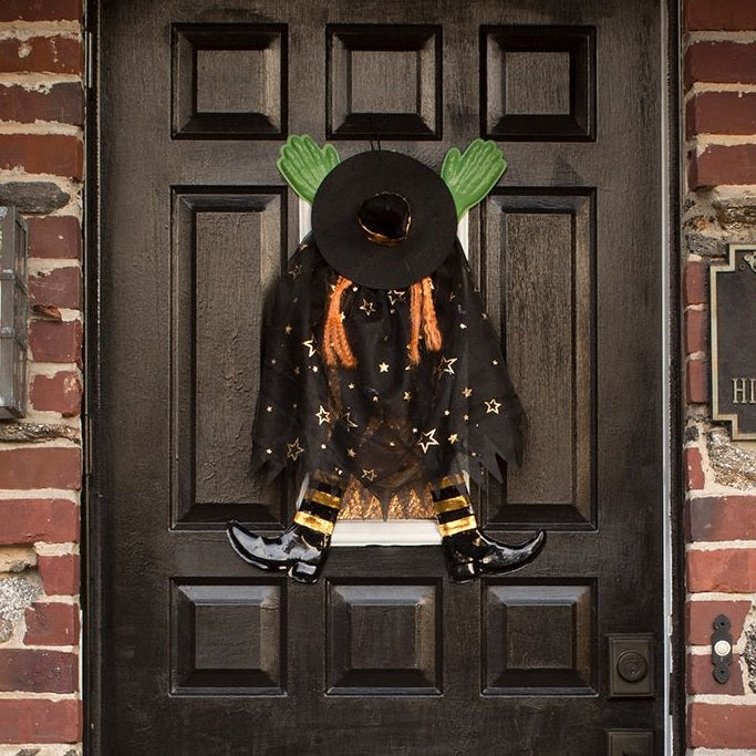 Celestial Sparkle Wrong Way Witch Door Hanger