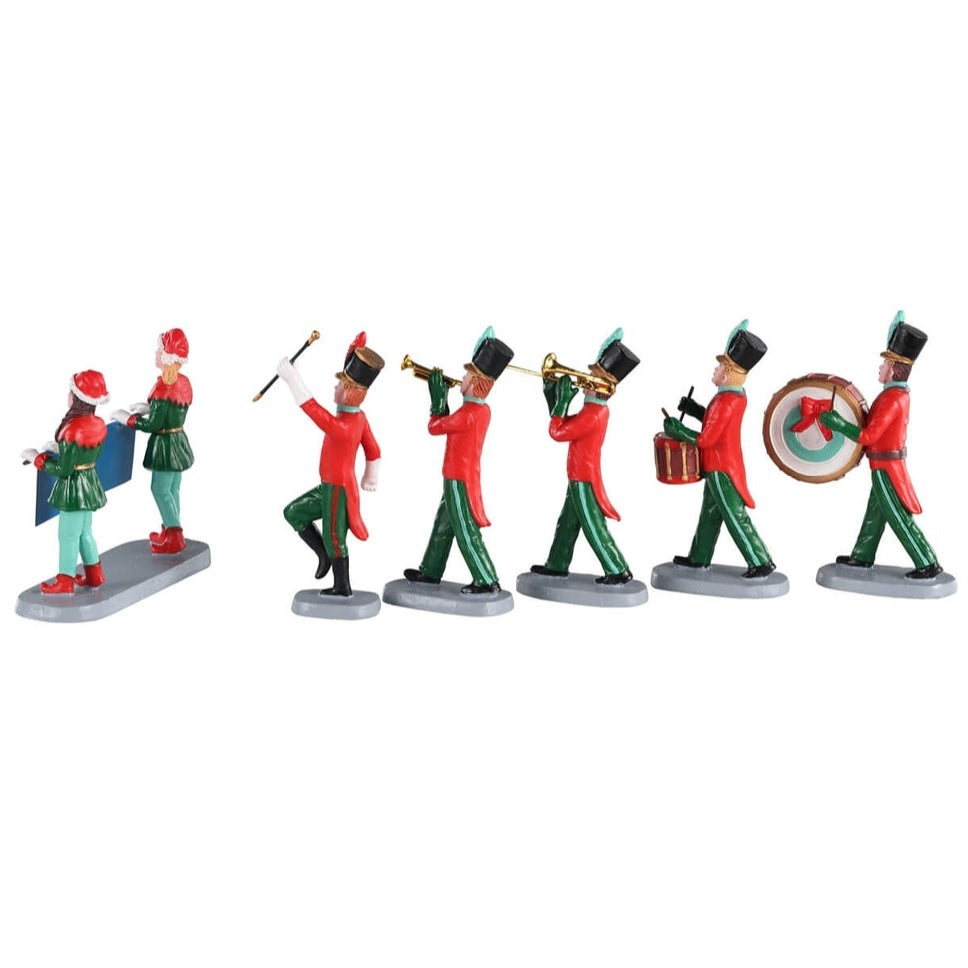 Lemax Caddington Village Table Pieces: Christmas On Parade, Set of 6 #03515